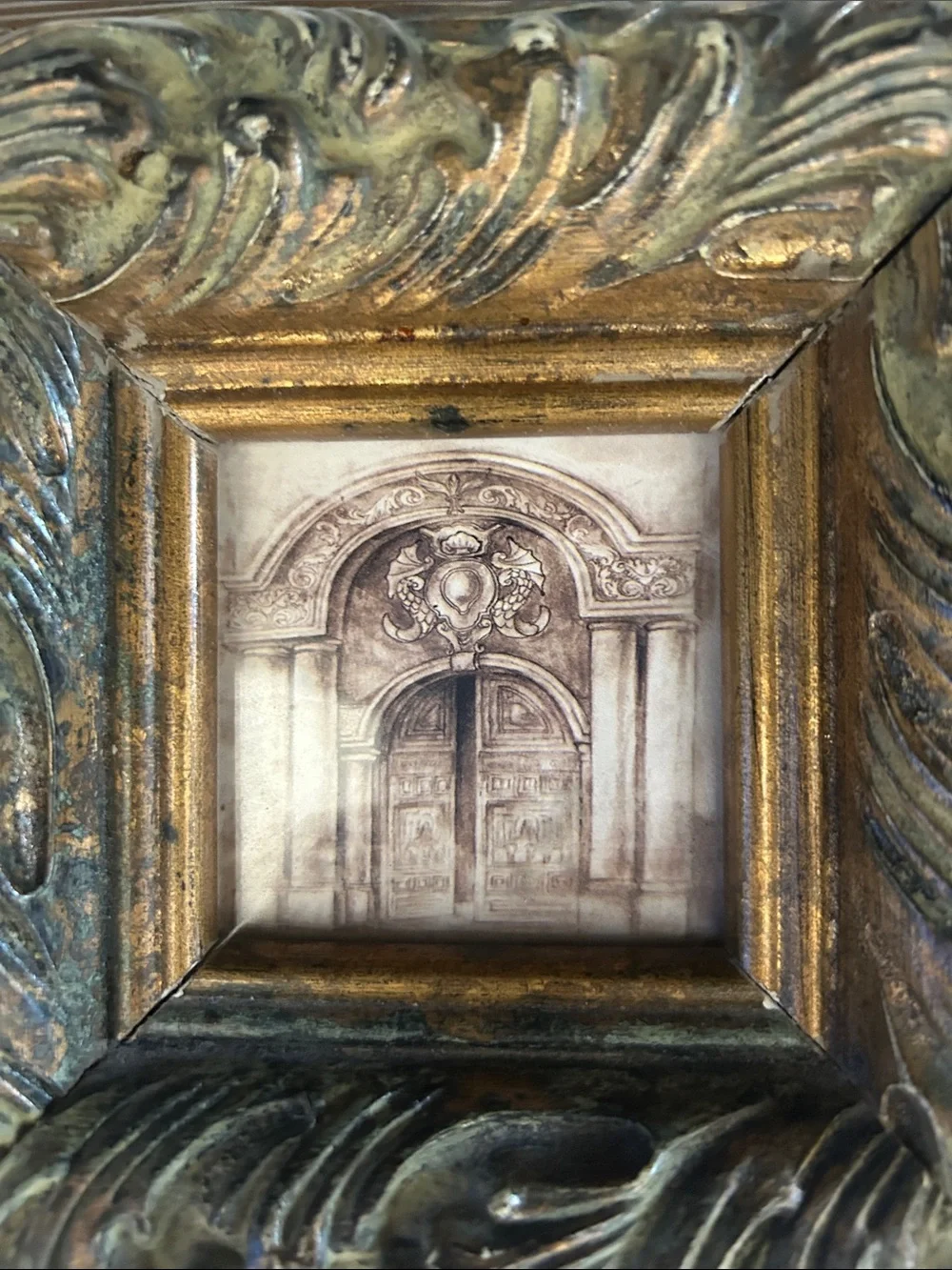 New Ornate Gold and Green Decorative Picture Frame
